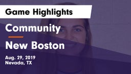 Community  vs New Boston  Game Highlights - Aug. 29, 2019