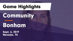 Community  vs Bonham  Game Highlights - Sept. 6, 2019
