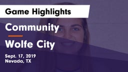 Community  vs Wolfe City  Game Highlights - Sept. 17, 2019