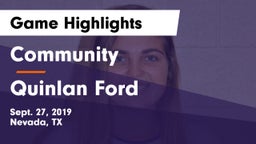 Community  vs Quinlan Ford  Game Highlights - Sept. 27, 2019