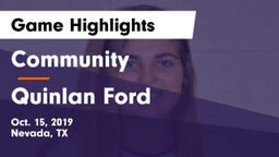 Community  vs Quinlan Ford  Game Highlights - Oct. 15, 2019