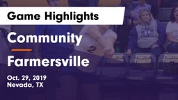 Community  vs Farmersville  Game Highlights - Oct. 29, 2019