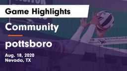 Community  vs pottsboro Game Highlights - Aug. 18, 2020