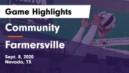Community  vs Farmersville  Game Highlights - Sept. 8, 2020