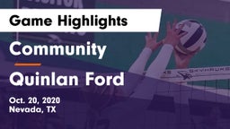 Community  vs Quinlan Ford  Game Highlights - Oct. 20, 2020