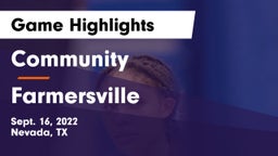 Community  vs Farmersville  Game Highlights - Sept. 16, 2022
