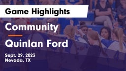 Community  vs Quinlan Ford  Game Highlights - Sept. 29, 2023