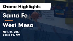 Santa Fe  vs West Mesa  Game Highlights - Nov. 21, 2017