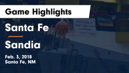 Santa Fe  vs Sandia Game Highlights - Feb. 3, 2018