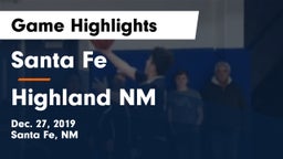 Santa Fe  vs Highland  NM Game Highlights - Dec. 27, 2019