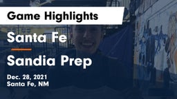 Santa Fe  vs Sandia Prep  Game Highlights - Dec. 28, 2021