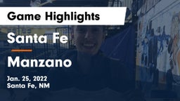Santa Fe  vs Manzano  Game Highlights - Jan. 25, 2022