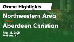 Northwestern Area  vs Aberdeen Christian Game Highlights - Feb. 25, 2020
