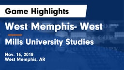 West Memphis- West vs Mills University Studies  Game Highlights - Nov. 16, 2018