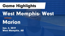 West Memphis- West vs Marion  Game Highlights - Jan. 4, 2019