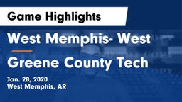 West Memphis- West vs Greene County Tech  Game Highlights - Jan. 28, 2020
