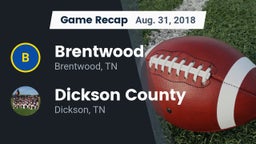 Recap: Brentwood  vs. Dickson County  2018