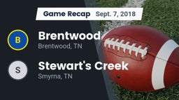 Recap: Brentwood  vs. Stewart's Creek  2018