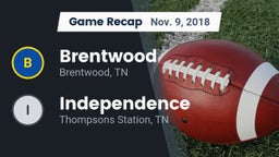 Recap: Brentwood  vs. Independence  2018