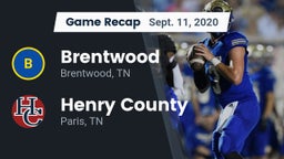 Recap: Brentwood  vs. Henry County  2020