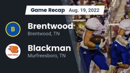 Recap: Brentwood  vs. Blackman  2022