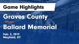 Graves County  vs Ballard Memorial  Game Highlights - Feb. 5, 2019