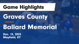 Graves County  vs Ballard Memorial  Game Highlights - Dec. 15, 2023