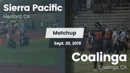 Matchup: Sierra Pacific High vs. Coalinga  2019