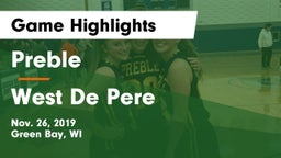 Preble  vs West De Pere  Game Highlights - Nov. 26, 2019