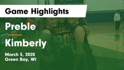 Preble  vs Kimberly  Game Highlights - March 5, 2020