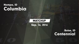 Matchup: Columbia  vs. Centennial  2016