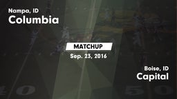 Matchup: Columbia  vs. Capital  2016