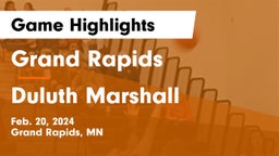 Grand Rapids  vs Duluth Marshall Game Highlights - Feb. 20, 2024