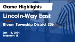 Lincoln-Way East  vs Bloom Township  District 206 Game Highlights - Jan. 11, 2024