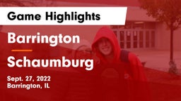 Barrington  vs Schaumburg Game Highlights - Sept. 27, 2022