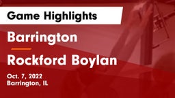 Barrington  vs Rockford Boylan Game Highlights - Oct. 7, 2022
