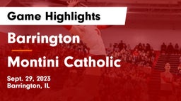 Barrington  vs Montini Catholic  Game Highlights - Sept. 29, 2023