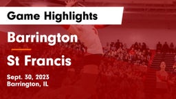Barrington  vs St Francis Game Highlights - Sept. 30, 2023