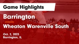 Barrington  vs Wheaton Warenville South Game Highlights - Oct. 2, 2023