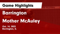 Barrington  vs Mother McAuley Game Highlights - Oct. 14, 2023