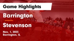 Barrington  vs Stevenson Game Highlights - Nov. 1, 2023