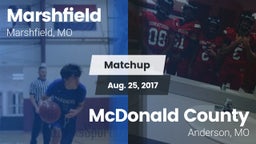 Matchup: Marshfield High vs. McDonald County  2017