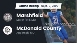 Recap: Marshfield  vs. McDonald County  2022