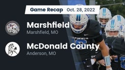 Recap: Marshfield  vs. McDonald County  2022