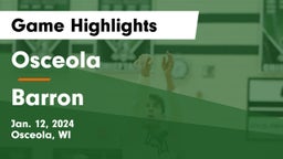 Osceola  vs Barron  Game Highlights - Jan. 12, 2024