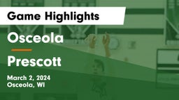 Osceola  vs Prescott  Game Highlights - March 2, 2024