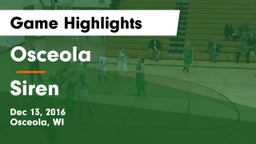 Osceola  vs Siren  Game Highlights - Dec 13, 2016