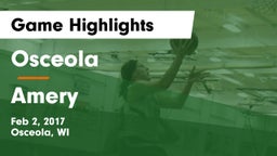 Osceola  vs Amery  Game Highlights - Feb 2, 2017