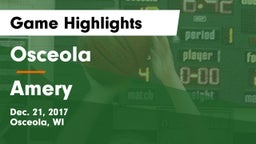 Osceola  vs Amery  Game Highlights - Dec. 21, 2017