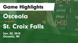 Osceola  vs St. Croix Falls  Game Highlights - Jan. 30, 2018